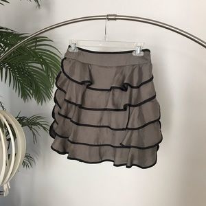 Topshop Gray Ruffled Mini Skirt